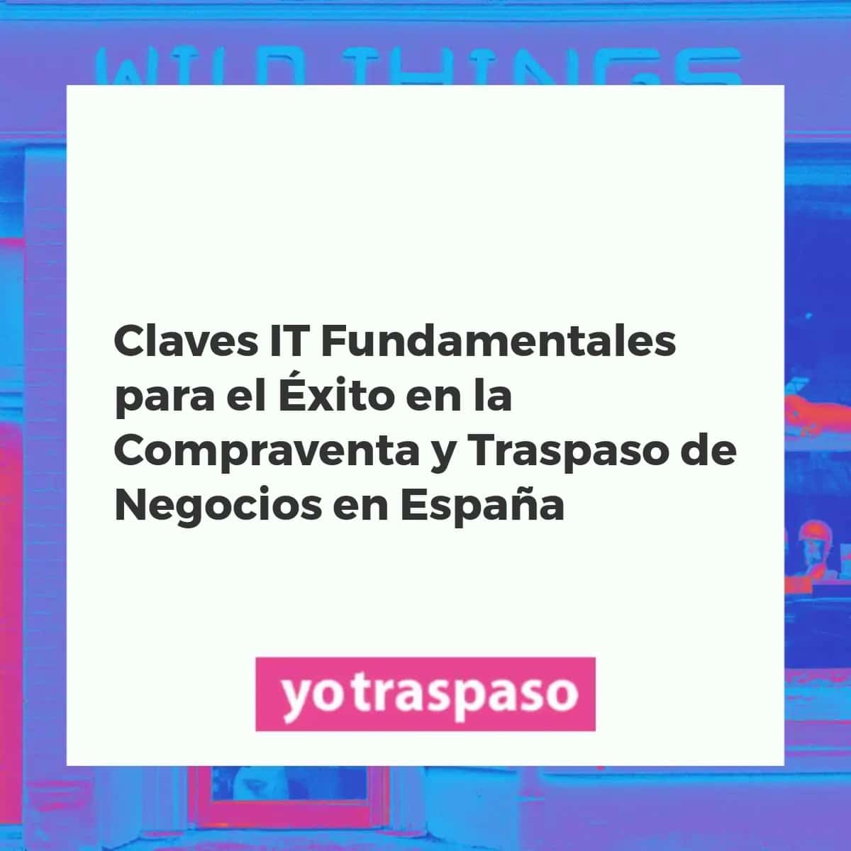 Infraestructura IT digital optimizada para compraventa y traspaso de negocios en España, mostrando redes y análisis de datos.